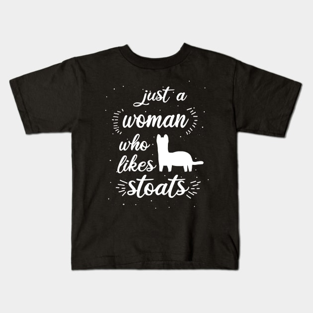 Women ermine girl saying love fan Kids T-Shirt by FindYourFavouriteDesign